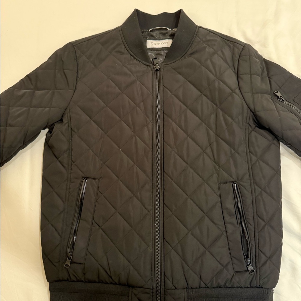 Calvin Klein Quilted Black Bomber Jacket